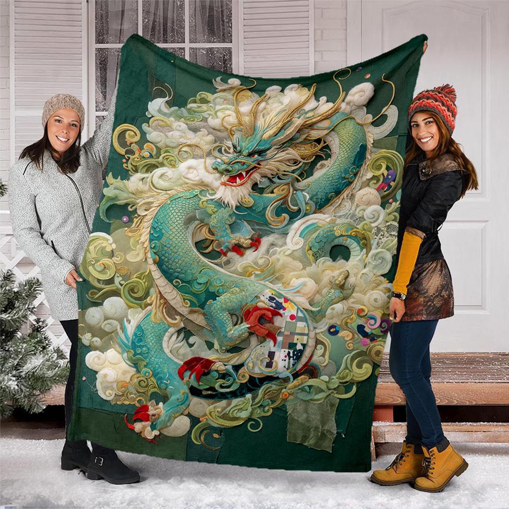 1pc Dragon ArtworkOutdoor Blanket, Soft And Comfortable Blanket, Casual Warm Outdoor Blanket, Good Birthday Gift Yy260328095