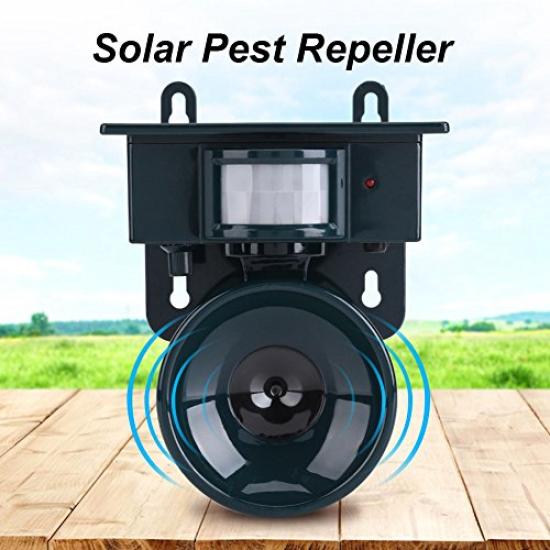 EBTOOLS Animal Waterproof and Pest Control Repels and Rats Repellent, Solar-Powered, Ultrasonic, Rechargeable, Dustproof, Device, Cats, Cats, Birds,