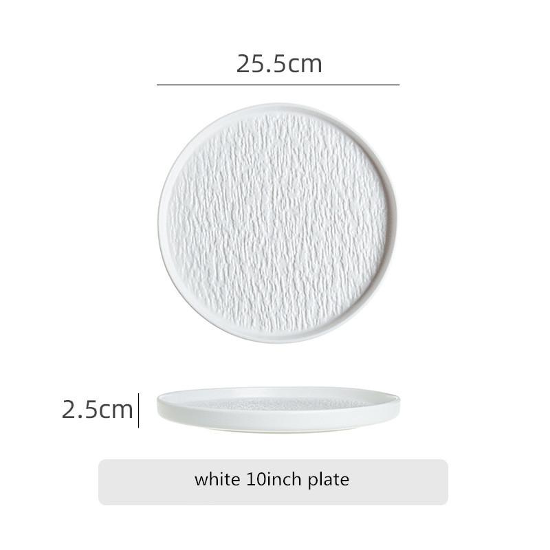 

Белая/черная керамическая посуда, фарфоровая сервировочная тарелка, круглая тарелка в западном стиле для стейка, закуски, торта, десерта, глубокая обеденная тарелка