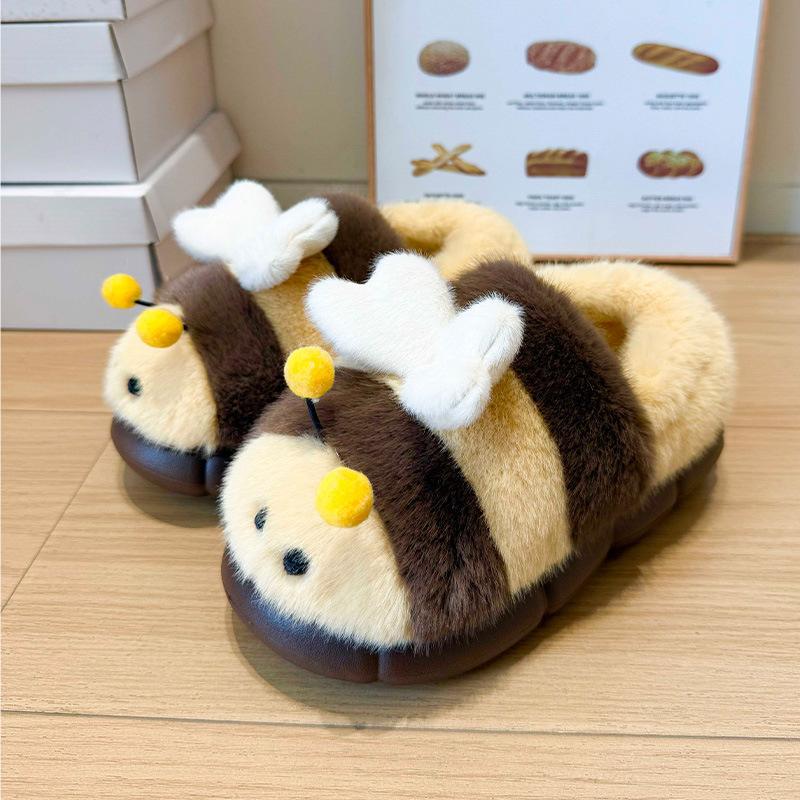 Plush cotton shoes plush slippers cute cartoon home plush versatile warm couple