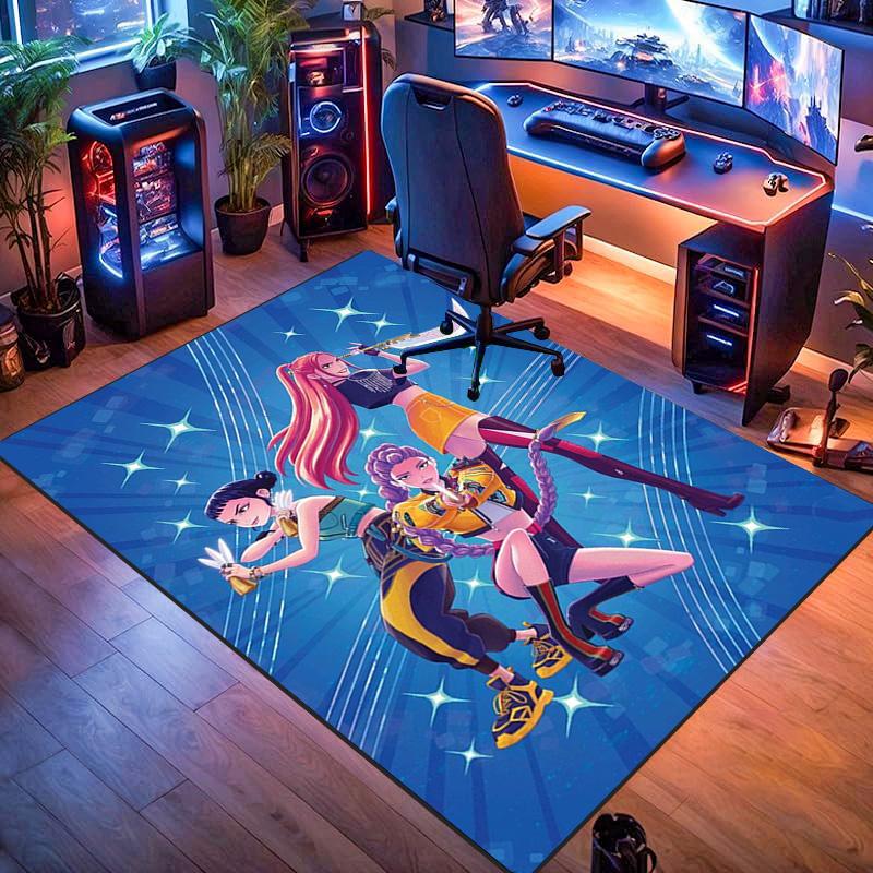 Dynamic Warriors: Action Adventure carpet Doormat Suitable for all seasons Art Office chair cushion Protective pad