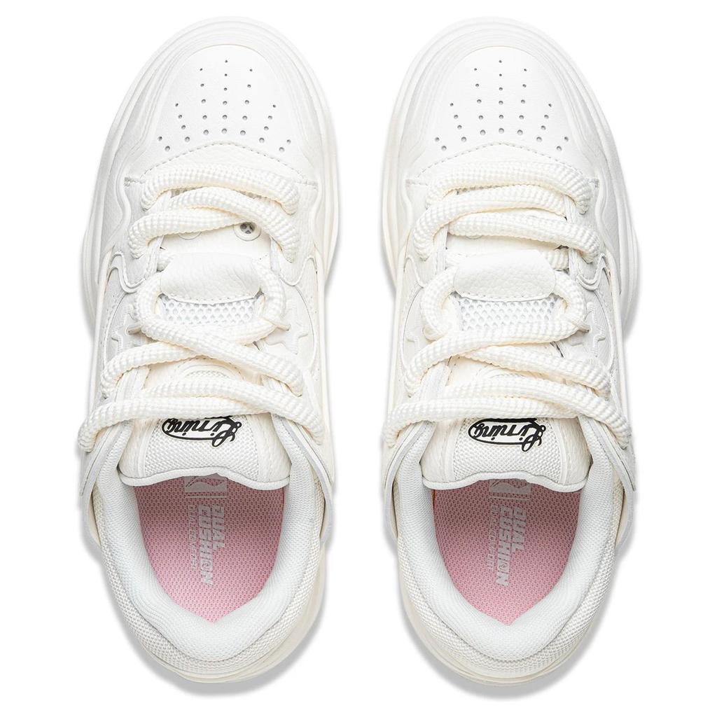 Li Ning Journey 2.0 Bouncing Shoes Thick Sole Height Increasing Comfortable Versatile Low Top Sneakers Men Sneakers Cloud-White AGCU091-9