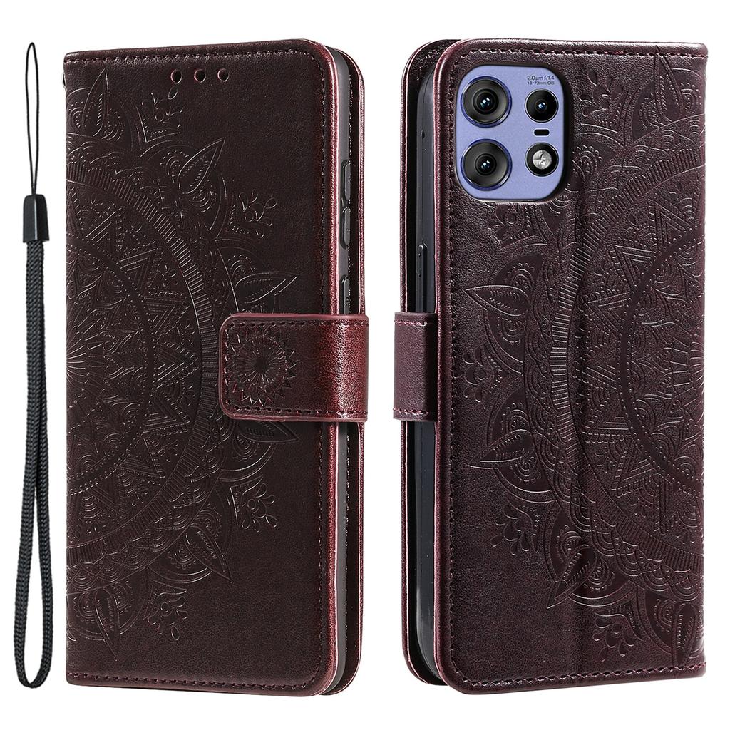 Für Motorola Edge 50 Pro 5G Hülle Geprägtes Totem PU Leder Handyhülle