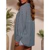 2026 Elegant Women Vertical Striped Pattern Loose Long Sleeve Shirt Spring Office Casual Blouse Autumn Fashion Simple New Vacation Tops