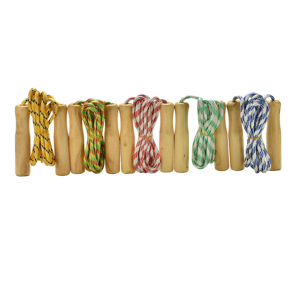 2.4M Kids Child Skipping Rope Wooden Handle Jump Play Sport Exercise Workout Toy