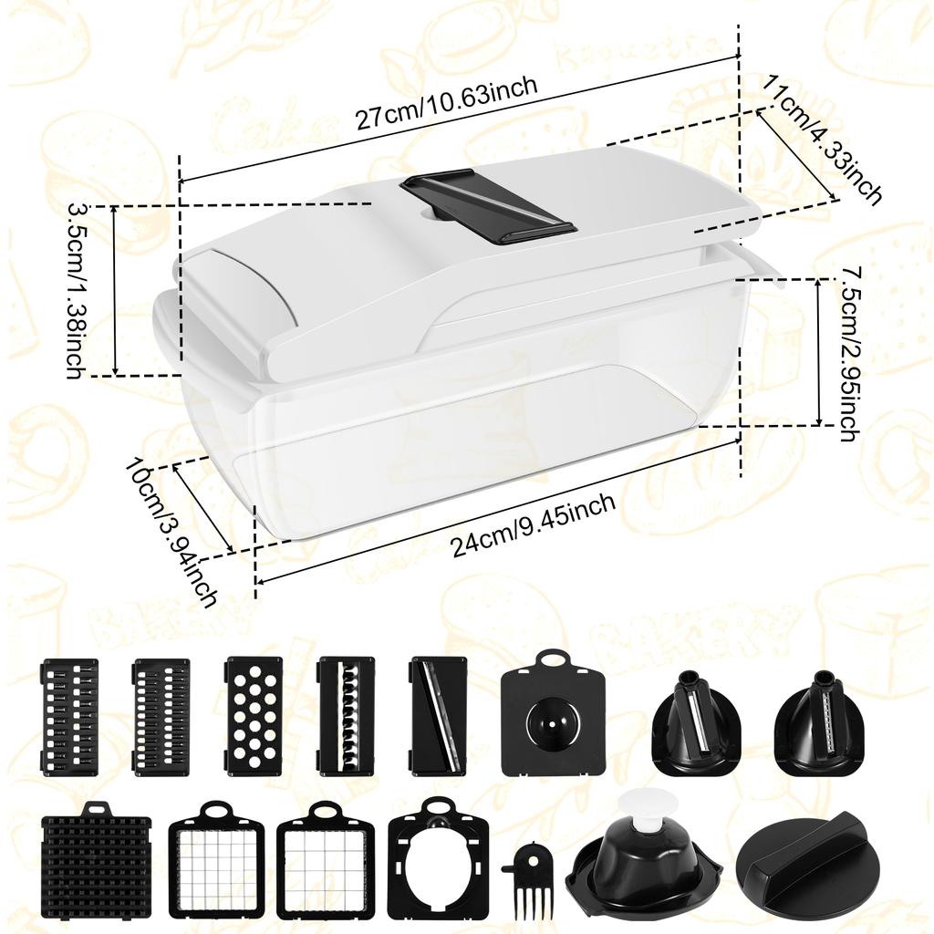 Vegetable Chopper with 2.5L Container Multifunctional Food Chopper Efficient Veggie Cutter for Salad Potato Carrot Food Chopper