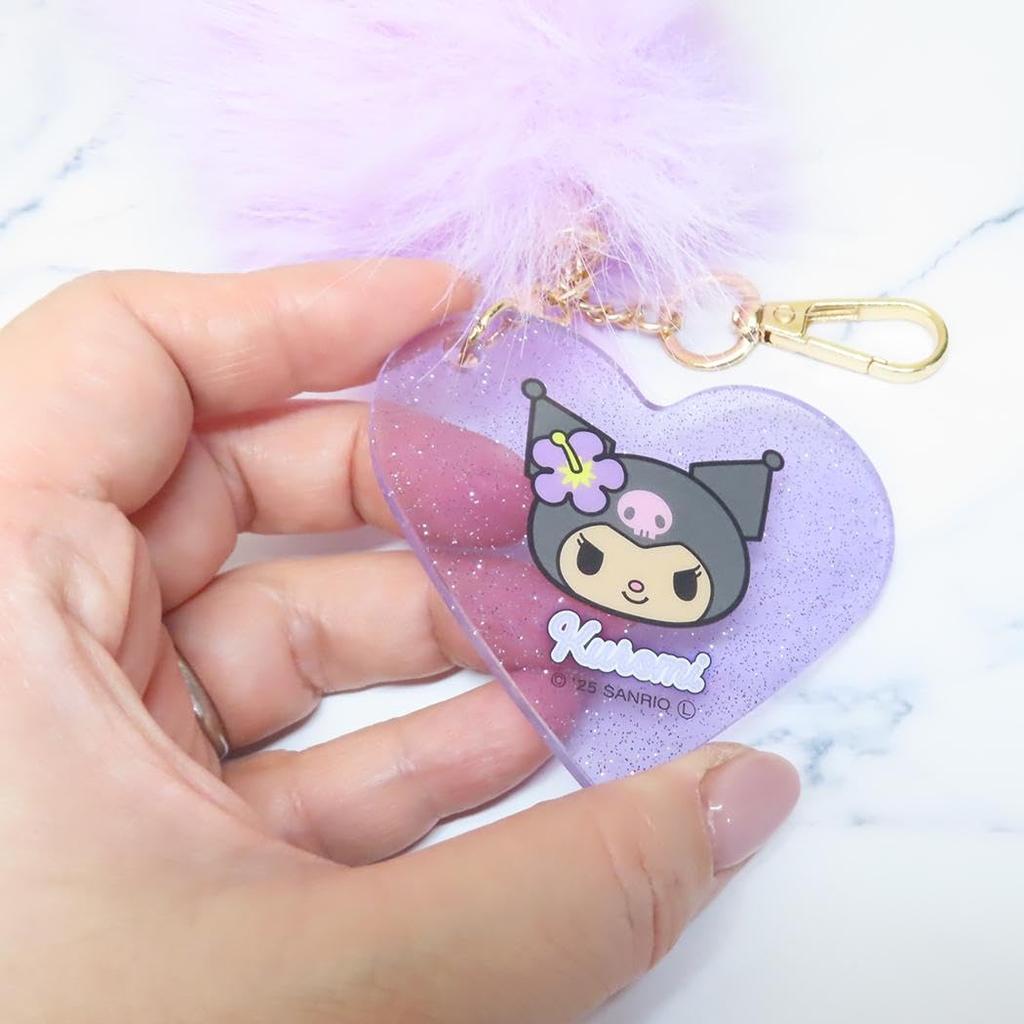 Kuromi Fur Keychain Purple