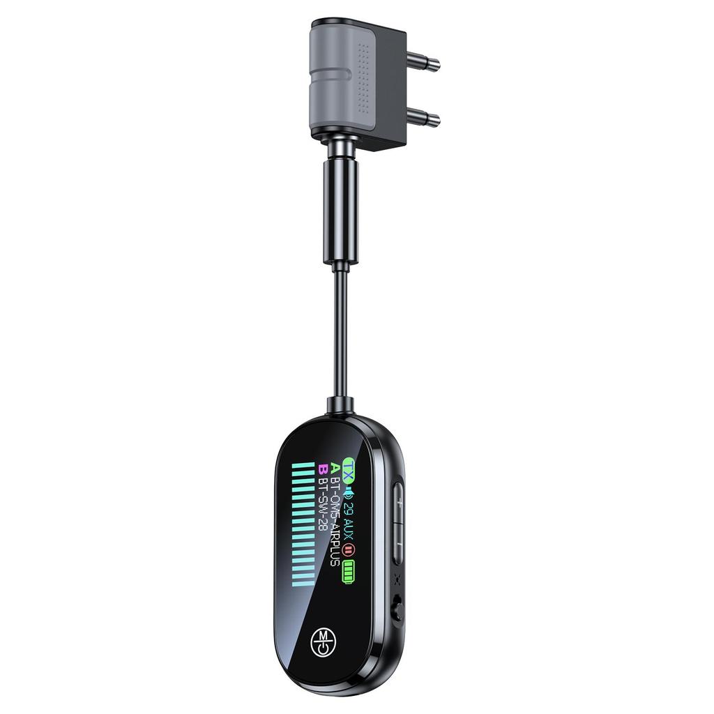 2 In 1 Bluetooth 5.4 Audio Transmitter Receiver 3.5MM AUX Hifi Stereo Audio Wireless Adapter with Mic for Car Airplane TV PC Headphone