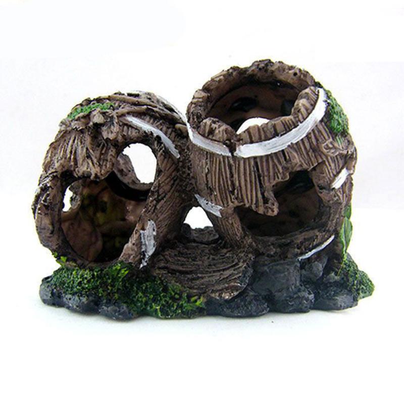 

Resin Fish Hiding Cave Shelter Wine Barrel Ornaments Aquarium Fish Tank Landscaping Decorations as the picture