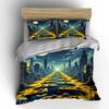 Moonlit city skyline pathway. Bedding sets Duvet cover sets Duvet covers Pillowcases(1 * Duvet Cover 2 * Pillowcases, without duvet insert)