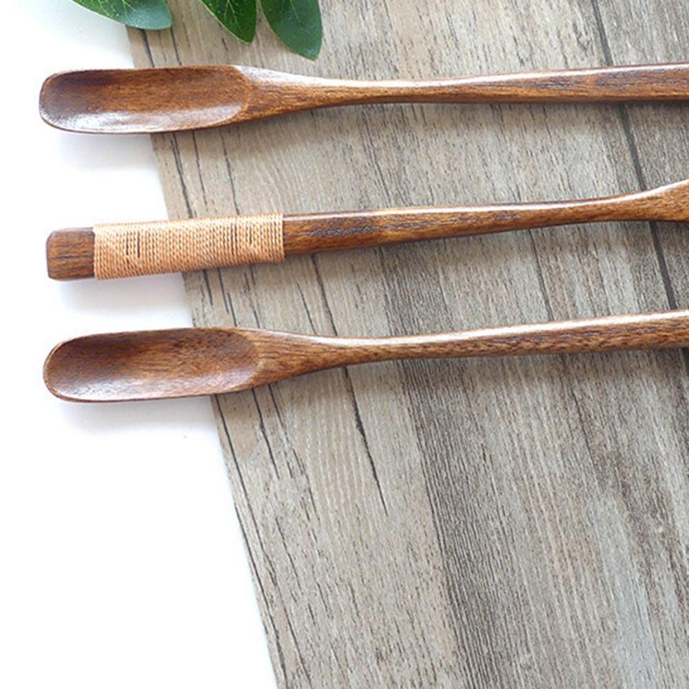 Ice Cream Cake Stirring Cappuccino Wooden Mixing Espresso Spoon Teaspoon Coffee Scoop Stirrer
