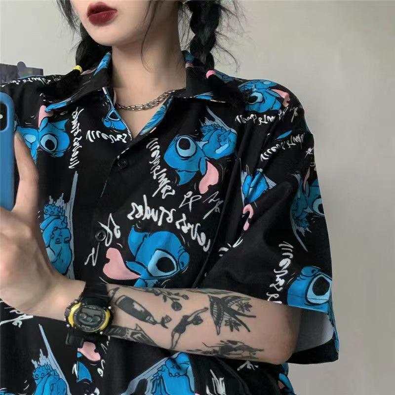 2025 Новая Унисекс Свободная Футболка с Аниме Принтом Животных Короткий Рукав Medium 1130₽