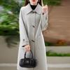 100% Wool Women Coat TIDENOVEL Autumn Wool Long Coat Handmade Pea Coat Winter Warm Wool Long Jacket Overcoat