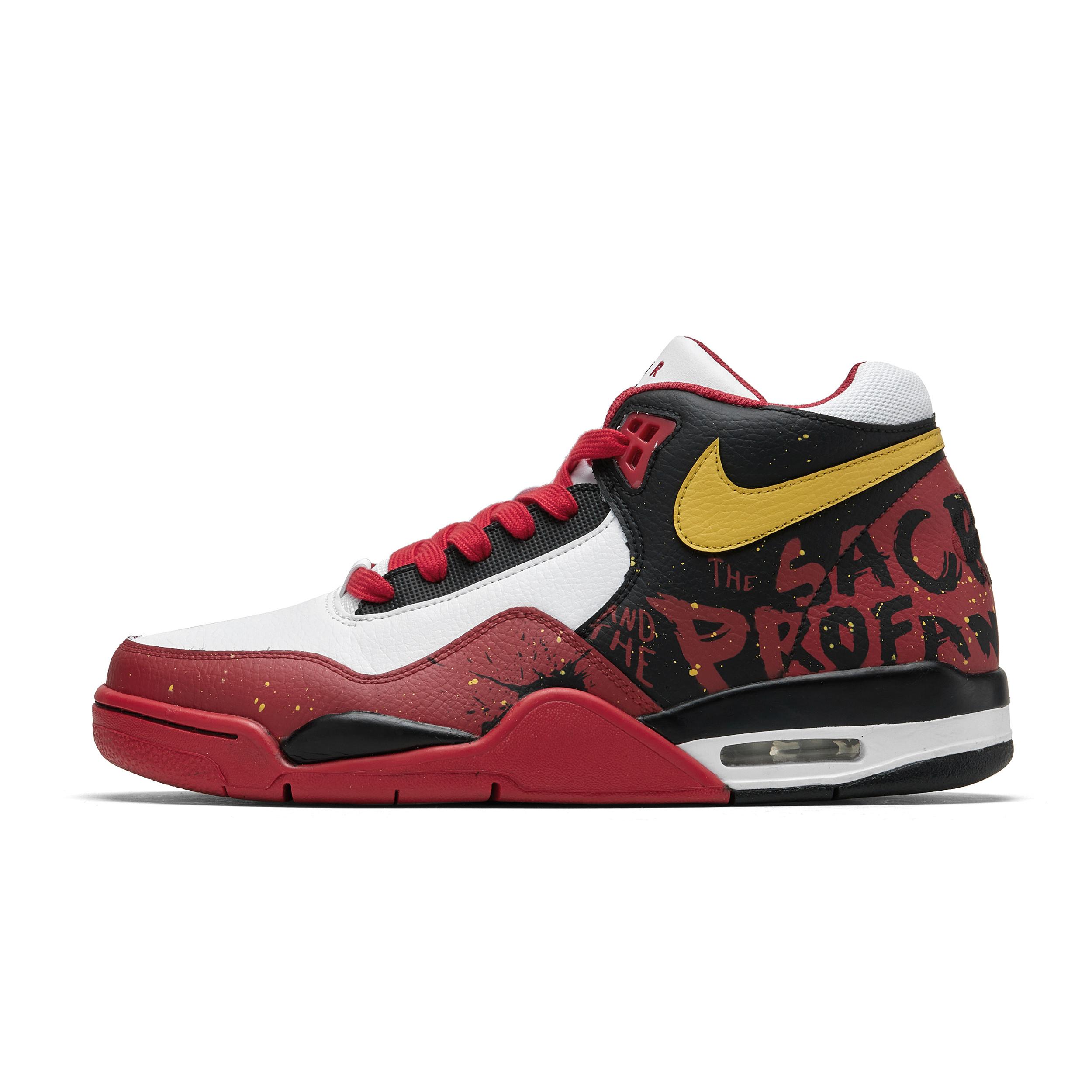 Nike Flight Legacy 101 Mid top Vintage Basketball Shoes Men s Red BQ4212-100(Team196-) 40.5