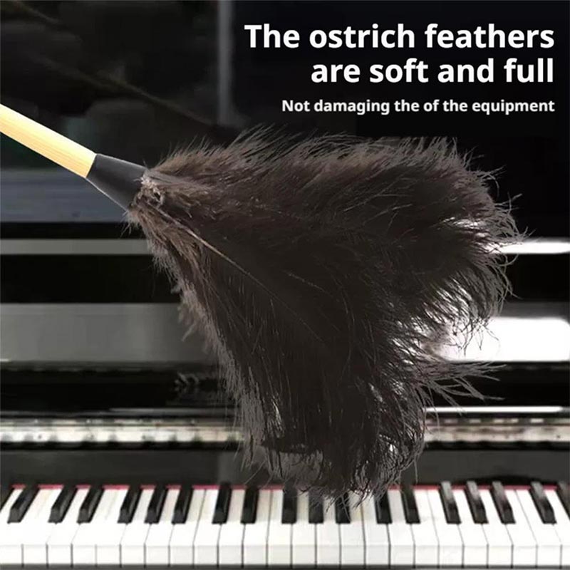 Feather Duster Wooden Handle Duster Anti-static Dust Removal for High Ceiling & Home Cleaning Gentle on Delicate Surface