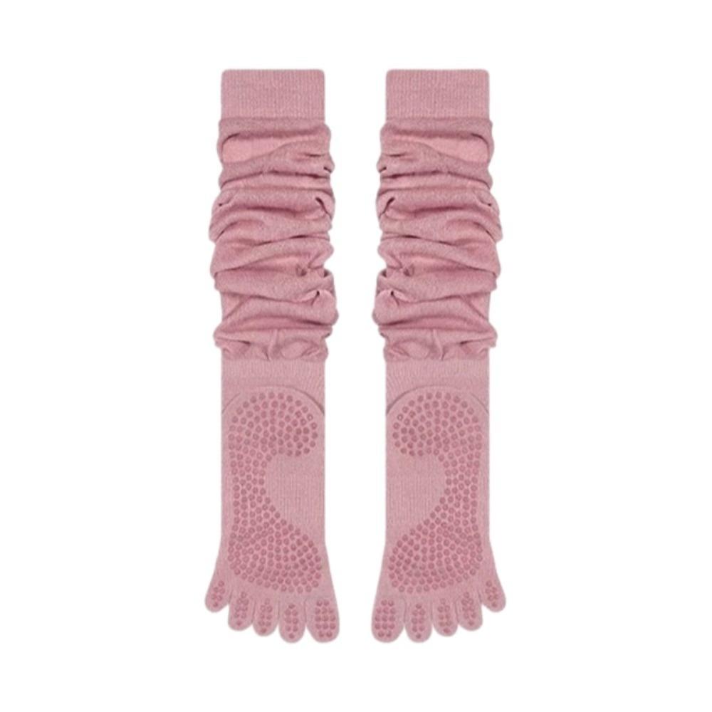 

Non-Slip Five Finger Yoga Socks Cotton Over Knee Socks Fashion Grips Pilates Socks Fitness розовый