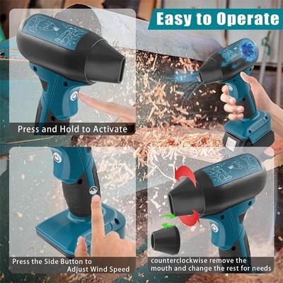Soprador de Ar Sem Fio Máquina de Limpeza Multifuncional Soprador de Pó Inflador 130000RPM Ventilador Turbo Jet Para Bateria Íon de Lítio Makita 18V
