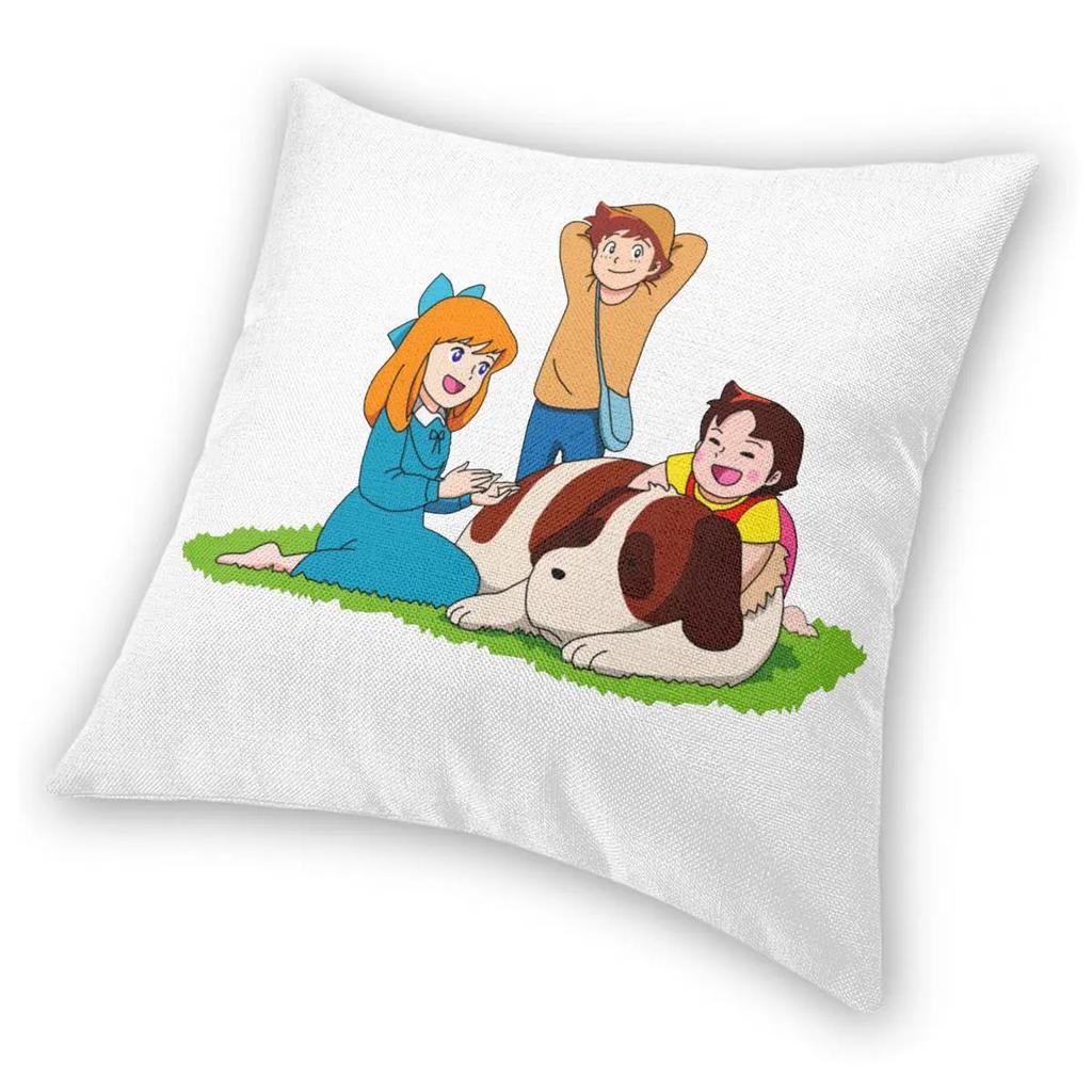 Heidi Square Pillow Case Decorative Pillow Alps Goat Anime 45*45cm Pillowcase