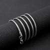 Fashion Stainless Steel Chain Necklace Hip Hop Style Silver Waterproof Cuban Link Snake Rope for Party Men Women