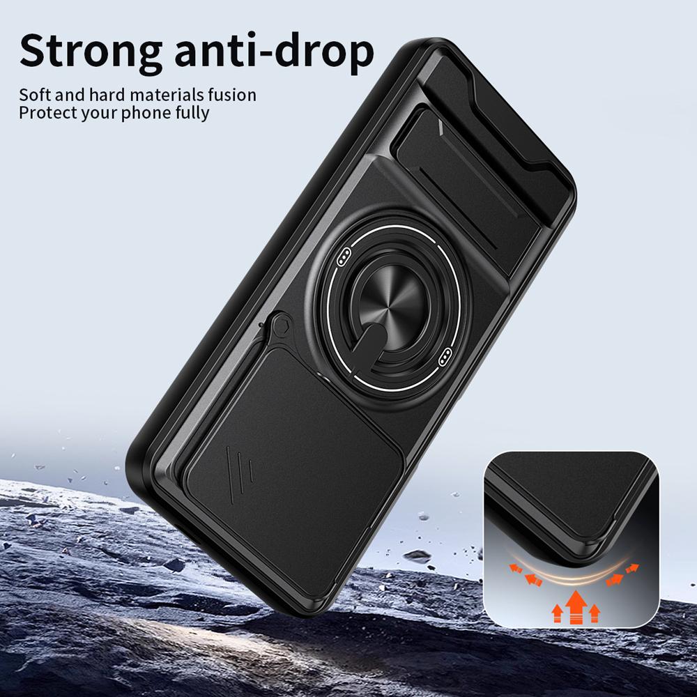 KEYSION Magnetic Phone Case for TECNO Spark Go 1 1S 2025 Slide Camera Protection Upright Kickstand 360 Ring Shockproof Back Cover