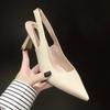 Fashion Summer Fashion New Pointed Toe Stiletto Heel Shallow Mouth Breathable PU Comfortable and Elegant Women's Shoes Sexy Sandals