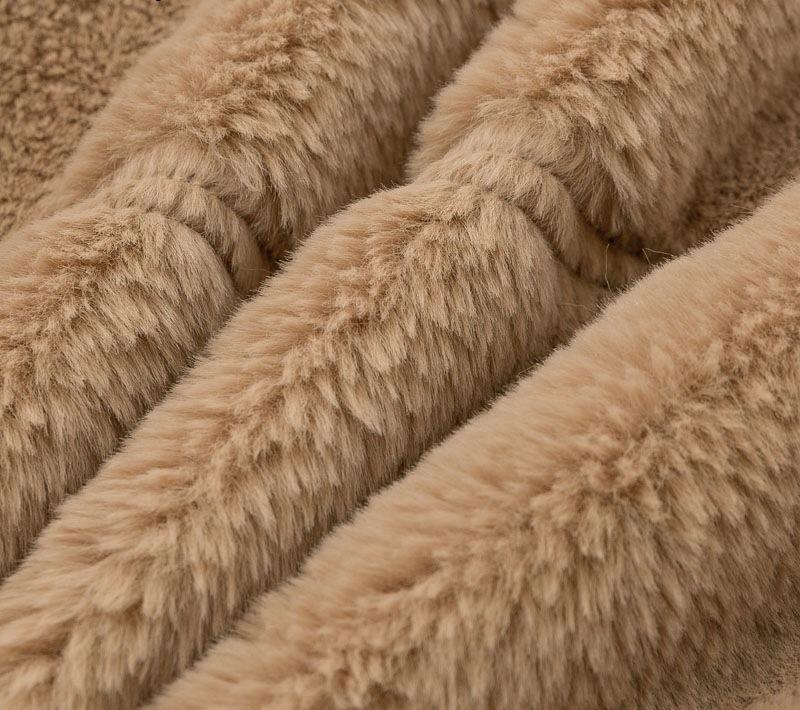 Women's Autumn Winter Faux Fur Short Coats Zipper Cardigan Plush Warm Coat Female Oversized Outerwear Overcoat Thick Jacket