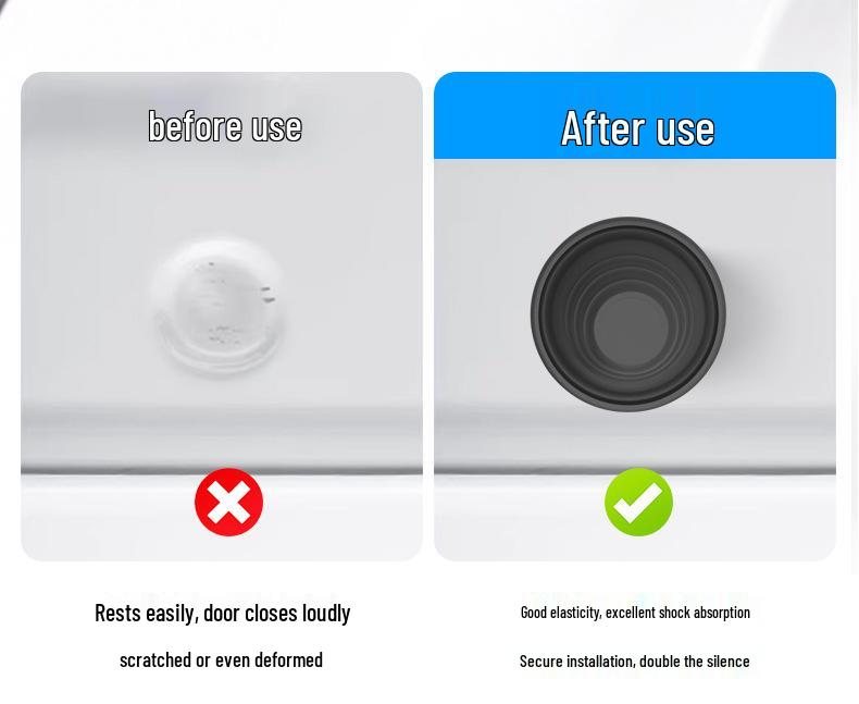 Car Door Shock Absorbing Silicone Pads - Anti-collision, Silent Closing (4-Piece Set)