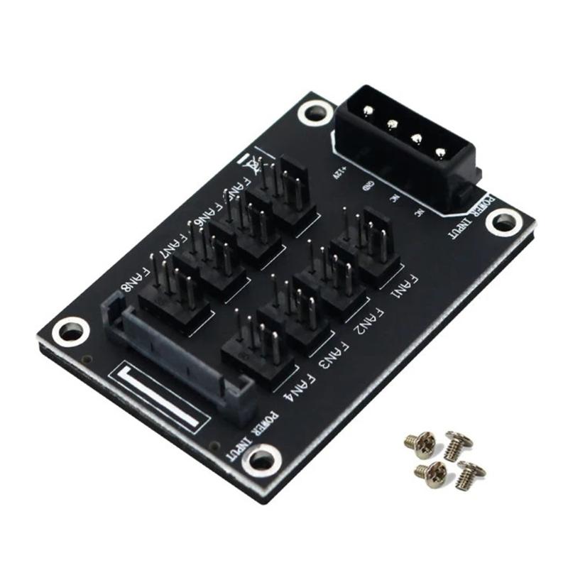 12V Fan Splitter HUB Computer Cooling Fan Expansion Card Add Cooling Solution for Cooling Efficiency