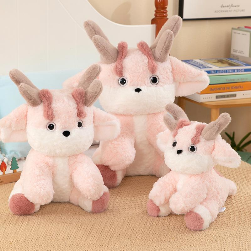 2024 New Zodiac Dragon Plush Toy Small Pink Dragon Cartoon Doll Children's Plush Toy Doll Home Ornament