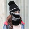 Winter Kaltwetterausrüstung: Nackenwärmer, Schal, Pelzmützen-Set, Fleece-Strick