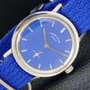 HAND-WINDING VINTAGE FAVRE LEUBA SWISS MENS BLUE COLOR DIAL WATCH A436436-2 R129-a436436