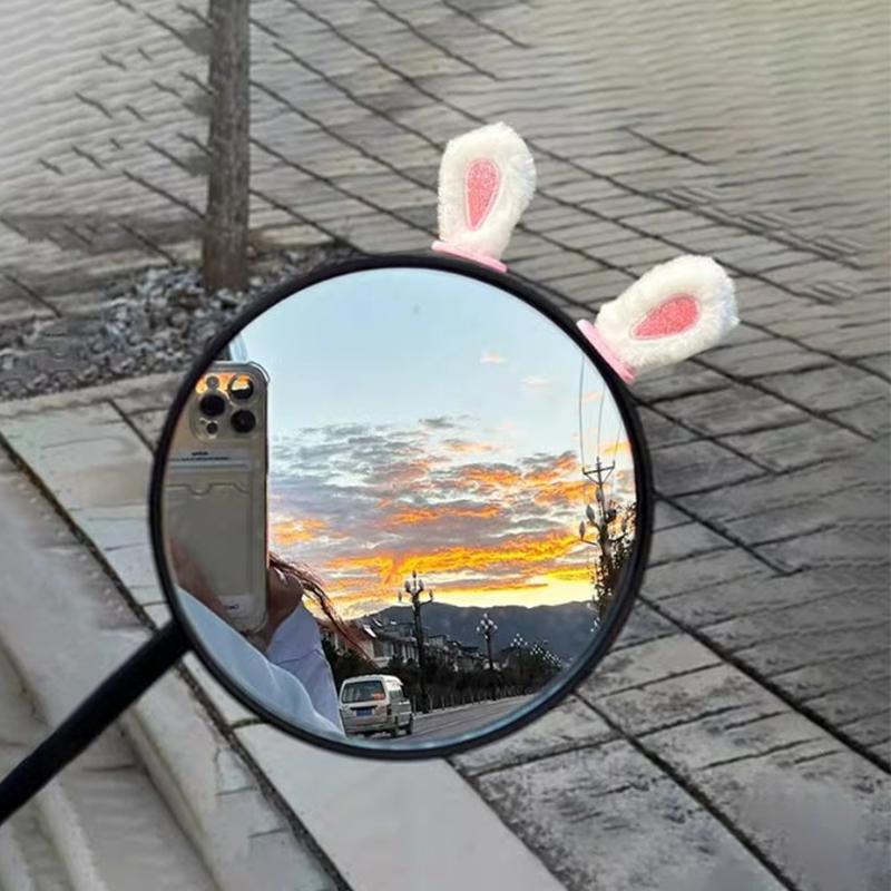 

Милые 3D-наклейки «Уши кролика», полоска для удара, украшение для салона зеркала заднего вида автомобиля, плюшевая наклейка заднего вида Kawaii, декор