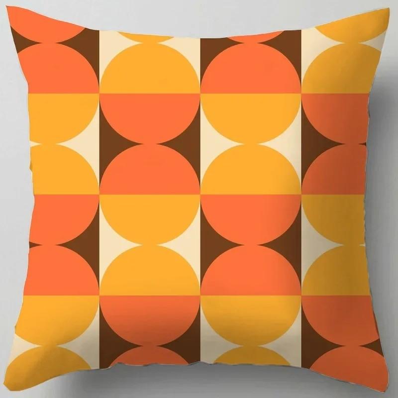 Vintage Geometrisches Muster Digitaldruck Kissenbezug Muster Kissenhülle Geeignet für Sofa Schlafzimmer Auto Kissenhülle