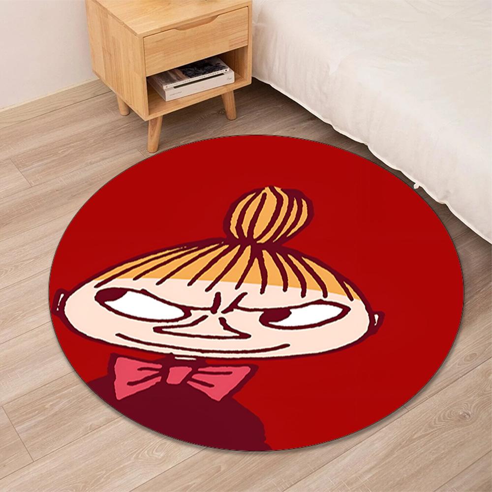 Little My Printed Round Rug Carpet Chair Rug Area Rug Entryway Doormats,for Office Chair Living Room Bedroom Kitchen Room.