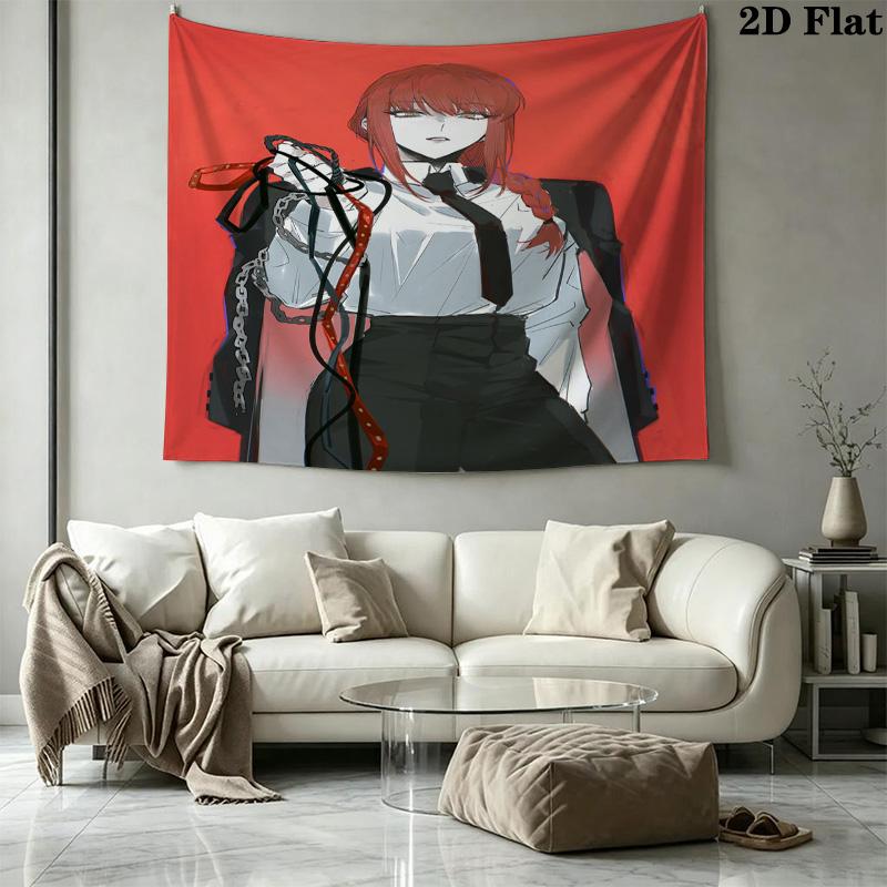 Chainsaw Man Wall Tapestry Aesthetic Wall Hanging Printed Fabric Blanket Decorative Tapestries For Bedroom Living Room Home Decor