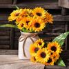 Artificial Sunflower Silk Flowers Wedding Floral Decor 7 Branches 13 Heads