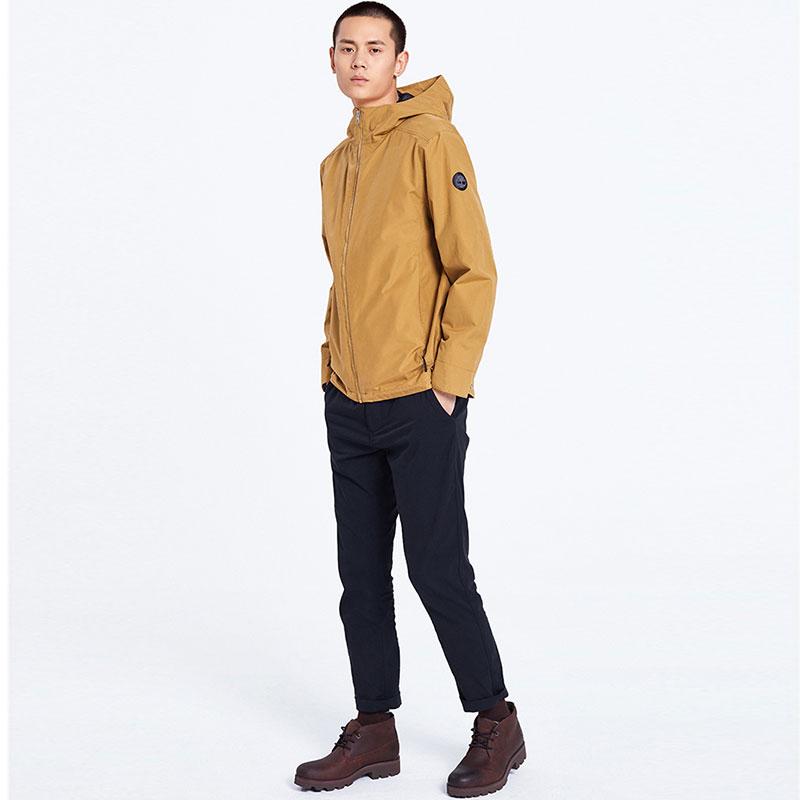Timberland Solid Color Packable Hooded Jacket Men Jackets Wheat A1ZQZ-P47