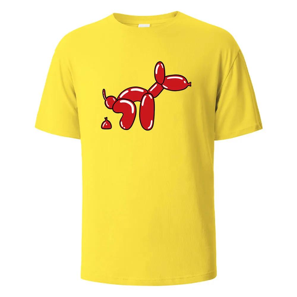 Mens Printed TShirt Balloon Dog Funny Graphic Shortsleeved Tees For Men Women Summer Fashion Casual Tops S