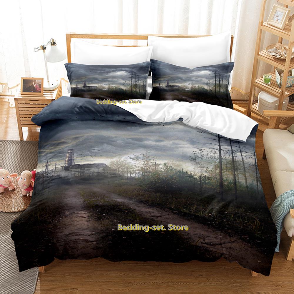 Nová hra S.T.A.L.K.E.R. 2 Srdce Černobylu Povlečení Kreslené Anime Třídílná Sada Ložnice pro Dospělé Děti Povlaky na Peřinu Literie