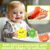 3Pcs/Set Baby Bath Toys Funny Bathing Silicone Suction Cup Spin-Along Toy - Baby Comforter,Water Play, Rotating Finger Topper