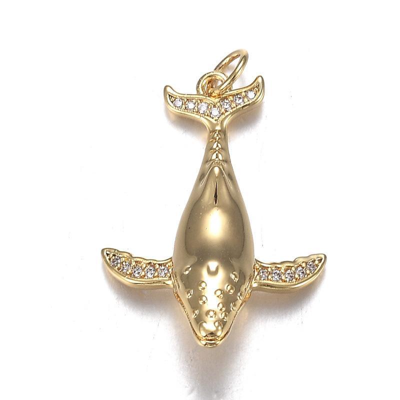 1 Piece Brass Ocean Jewelry Pendants Carp Fish Gold Plated Enamel Lucky Fish 3D Red Cubic Zirconia For DIY Necklace Making