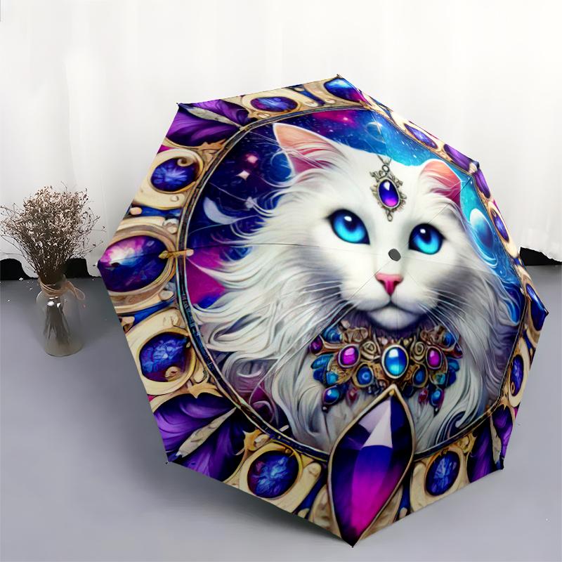 1PC cute cat pet Umbrella Portable Folding Umbrella Iron Frame Hole Bone Structure Outdoor Home Umbrella A2