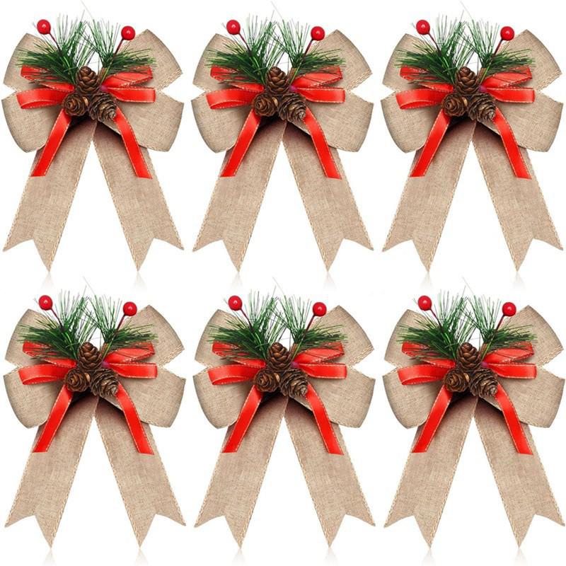 

Velvet Christmas Tree Topper Ornament Bow with Ribbon Edge