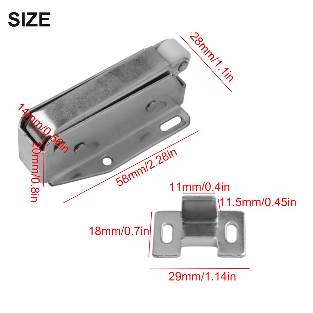 For Cabinet Door For Drawers Spring Push Lock Cabinet Door Bouncer 58 X 27 X 20mm 2.28 X 1.06 X 0.78inch Easy To Use