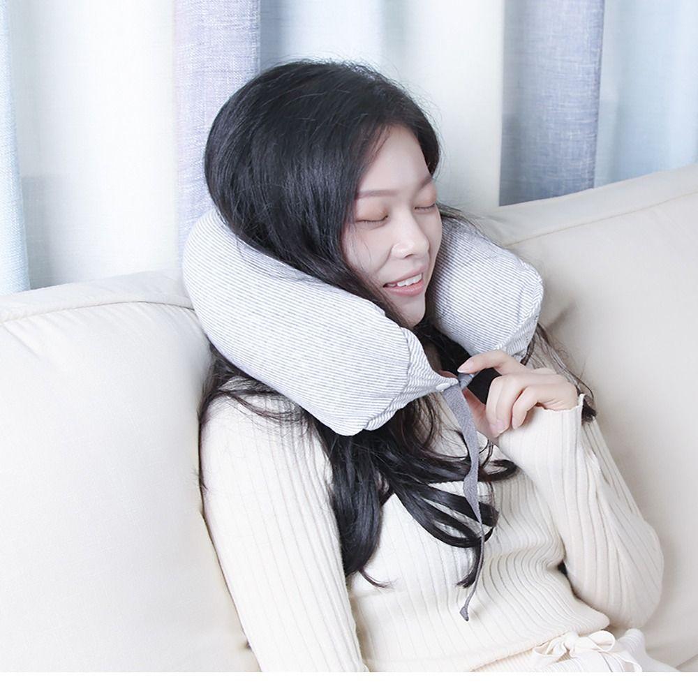 Foam Particle U-shaped Pillows Portable Sleeping Cushion Japanese-Style Neck Protection  Travel