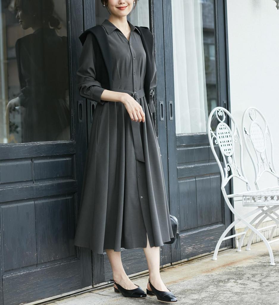 ROPE PICNIC Long Sleeve Dress Available in 3 Sizes Women's Shirt-Conscious (GDE54150, Charcoal, 06)