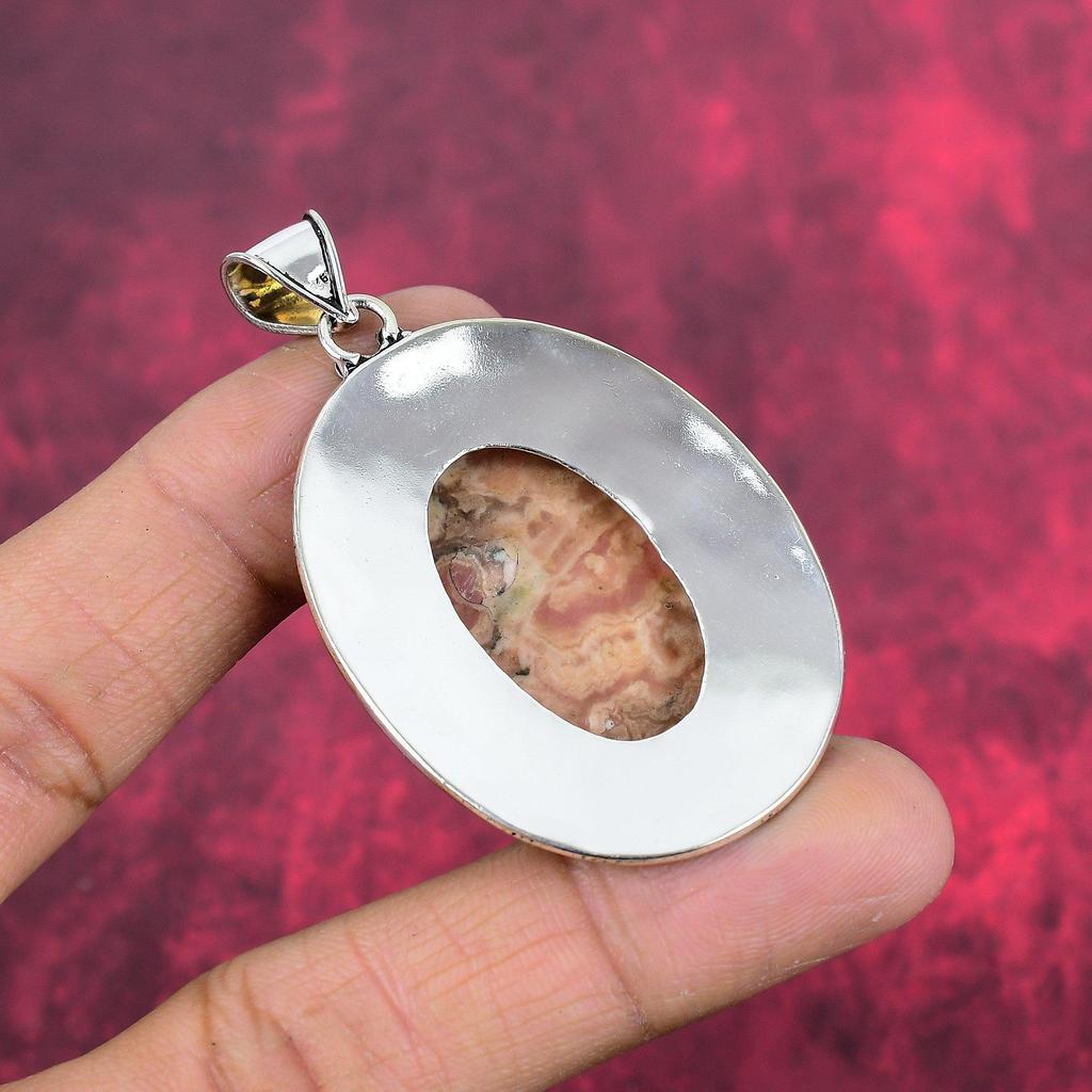 Rhodochrosite Jewelry, 925 Solid Sterling Silver Pendant, Handmade Gemstone Jewelry Pendant, For Memorial Day