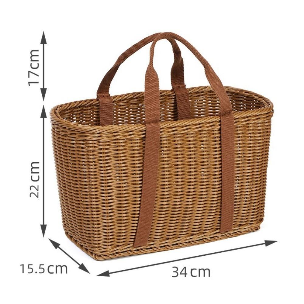 Versatile Lightweight Storage Basket Rattan Materia With Handle Laundry Basket Durable Large Size Woven Basket Fruit Storage