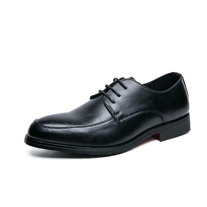 

Мужские официальные туфли дерби в стиле джентльмена в минималистичном стиле для свадьбы, отдыха на природе, деловой вечеринки, повседневные офисные туфли для мужчин. Лидер продаж. 44 чёрный