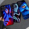 Popular Anime Akaza D-Demon S-Slayer Black Soft Phone Case For IPhone 16 15 14 13 11 12 17 Pro Max Mini Plus